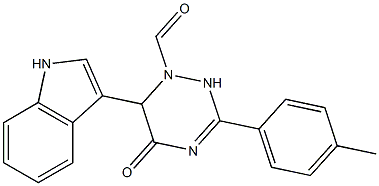 6-(1H-indol-3-yl)-3-(4-methylphenyl)-5-oxo-5,6-dihydro-1,2,4-triazine-1(2H)-carbaldehyde 化学構造式