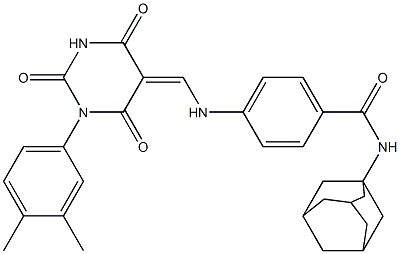 N-(1-adamantyl)-4-{[(1-(3,4-dimethylphenyl)-2,4,6-trioxotetrahydro-5(2H)-pyrimidinylidene)methyl]amino}benzamide|