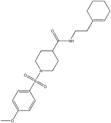 N-(2-cyclohex-1-en-1-ylethyl)-1-[(4-methoxyphenyl)sulfonyl]piperidine-4-carboxamide 化学構造式