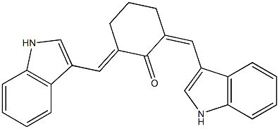2,6-bis(1H-indol-3-ylmethylene)cyclohexanone,,结构式