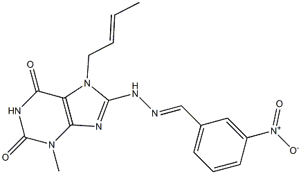 3-nitrobenzaldehyde [7-(2-butenyl)-3-methyl-2,6-dioxo-2,3,6,7-tetrahydro-1H-purin-8-yl]hydrazone Structure