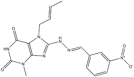 3-nitrobenzaldehyde [7-(2-butenyl)-3-methyl-2,6-dioxo-2,3,6,7-tetrahydro-1H-purin-8-yl]hydrazone,,结构式