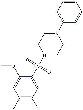 4,5-dimethyl-2-[(4-phenyl-1-piperazinyl)sulfonyl]phenyl methyl ether,,结构式