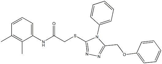 N-(2,3-dimethylphenyl)-2-{[5-(phenoxymethyl)-4-phenyl-4H-1,2,4-triazol-3-yl]sulfanyl}acetamide,,结构式