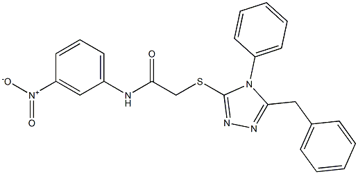 N-{3-nitrophenyl}-2-{[4-phenyl-5-(phenylmethyl)-4H-1,2,4-triazol-3-yl]sulfanyl}acetamide Struktur