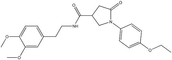 N-[2-(3,4-dimethoxyphenyl)ethyl]-1-(4-ethoxyphenyl)-5-oxo-3-pyrrolidinecarboxamide,,结构式