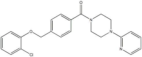 1-{4-[(2-chlorophenoxy)methyl]benzoyl}-4-(2-pyridinyl)piperazine,,结构式