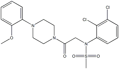 N-(2,3-dichlorophenyl)-N-{2-[4-(2-methoxyphenyl)-1-piperazinyl]-2-oxoethyl}methanesulfonamide 化学構造式