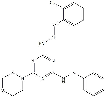 2-chlorobenzaldehyde [4-(benzylamino)-6-(4-morpholinyl)-1,3,5-triazin-2-yl]hydrazone