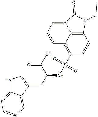 N-[(1-ethyl-2-oxo-1,2-dihydrobenzo[cd]indol-6-yl)sulfonyl]tryptophan Struktur