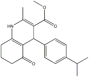 methyl 4-(4-isopropylphenyl)-2-methyl-5-oxo-1,4,5,6,7,8-hexahydroquinoline-3-carboxylate,,结构式