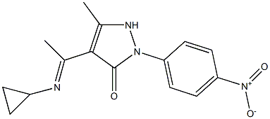 4-(N-cyclopropylethanimidoyl)-2-{4-nitrophenyl}-5-methyl-1,2-dihydro-3H-pyrazol-3-one,,结构式