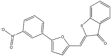 2-[(5-{3-nitrophenyl}-2-furyl)methylene]-1-benzothiophen-3(2H)-one 结构式