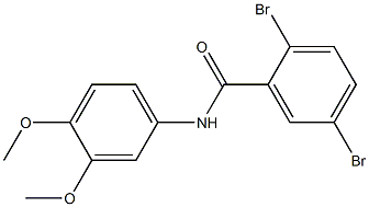 2,5-dibromo-N-(3,4-dimethoxyphenyl)benzamide 化学構造式