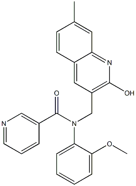 N-[(2-hydroxy-7-methyl-3-quinolinyl)methyl]-N-(2-methoxyphenyl)nicotinamide 结构式