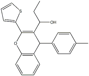 1-[4-(4-methylphenyl)-2-thien-2-yl-4H-chromen-3-yl]propan-1-ol Structure