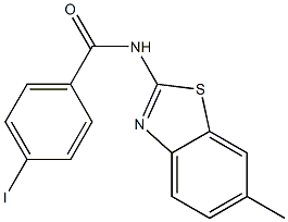 4-iodo-N-(6-methyl-1,3-benzothiazol-2-yl)benzamide Structure