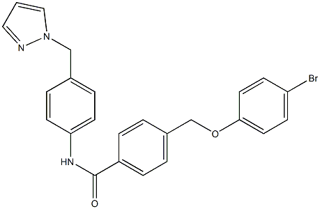 4-[(4-bromophenoxy)methyl]-N-[4-(1H-pyrazol-1-ylmethyl)phenyl]benzamide