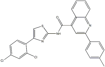 N-[4-(2,4-dichlorophenyl)-1,3-thiazol-2-yl]-2-(4-methylphenyl)-4-quinolinecarboxamide Structure