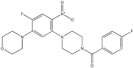 4-{2-fluoro-5-[4-(4-fluorobenzoyl)-1-piperazinyl]-4-nitrophenyl}morpholine Structure