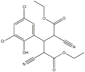 diethyl 2,4-dicyano-3-(3,5-dichloro-2-hydroxyphenyl)pentanedioate Structure