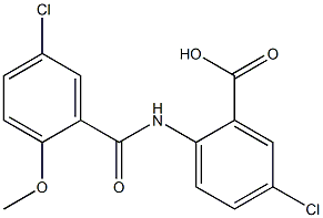 5-chloro-2-[(5-chloro-2-methoxybenzoyl)amino]benzoic acid Struktur