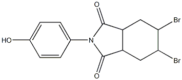 5,6-dibromo-2-(4-hydroxyphenyl)hexahydro-1H-isoindole-1,3(2H)-dione,,结构式