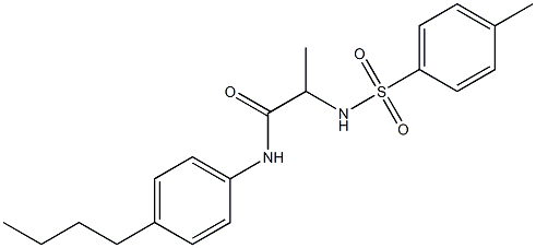 N-(4-butylphenyl)-2-{[(4-methylphenyl)sulfonyl]amino}propanamide,,结构式