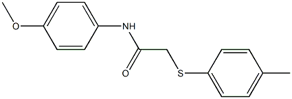 N-(4-methoxyphenyl)-2-[(4-methylphenyl)sulfanyl]acetamide,,结构式