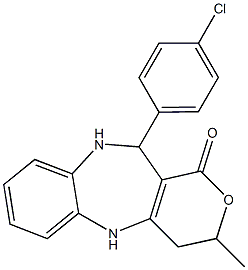 11-(4-chlorophenyl)-3-methyl-4,5,10,11-tetrahydropyrano[4,3-b][1,5]benzodiazepin-1(3H)-one|