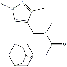 2-(1-adamantyl)-N-[(1,3-dimethyl-1H-pyrazol-4-yl)methyl]-N-methylacetamide Struktur