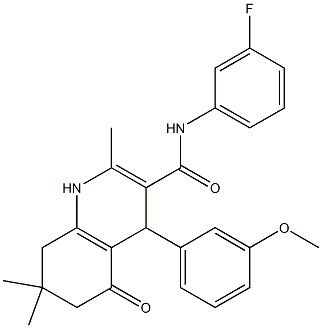 N-(3-fluorophenyl)-4-(3-methoxyphenyl)-2,7,7-trimethyl-5-oxo-1,4,5,6,7,8-hexahydro-3-quinolinecarboxamide Structure