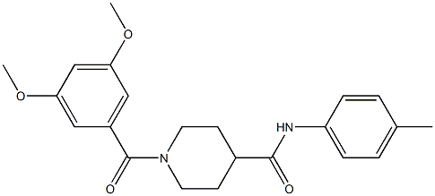 1-(3,5-dimethoxybenzoyl)-N-(4-methylphenyl)piperidine-4-carboxamide,,结构式