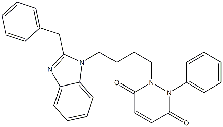 1-[4-(2-benzyl-1H-benzimidazol-1-yl)butyl]-2-phenyl-1,2-dihydro-3,6-pyridazinedione,,结构式