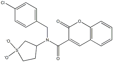 N-(4-chlorobenzyl)-N-(1,1-dioxidotetrahydro-3-thienyl)-2-oxo-2H-chromene-3-carboxamide 化学構造式