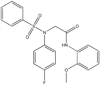 2-[(4-fluorophenyl)(phenylsulfonyl)amino]-N-[2-(methyloxy)phenyl]acetamide Struktur