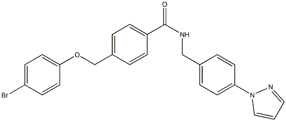 4-[(4-bromophenoxy)methyl]-N-[4-(1H-pyrazol-1-yl)benzyl]benzamide,,结构式