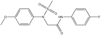 N-(4-fluorophenyl)-2-[4-methoxy(methylsulfonyl)anilino]acetamide 结构式