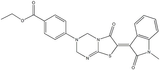 ethyl 4-(7-(1-methyl-2-oxo-1,2-dihydro-3H-indol-3-ylidene)-6-oxo-6,7-dihydro-2H-[1,3]thiazolo[3,2-a][1,3,5]triazin-3(4H)-yl)benzoate