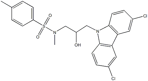 N-[3-(3,6-dichloro-9H-carbazol-9-yl)-2-hydroxypropyl]-N,4-dimethylbenzenesulfonamide Struktur