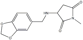 3-[(1,3-benzodioxol-5-ylmethyl)amino]-1-methyl-2,5-pyrrolidinedione 结构式