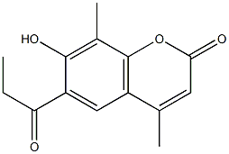 7-hydroxy-4,8-dimethyl-6-propionyl-2H-chromen-2-one,,结构式