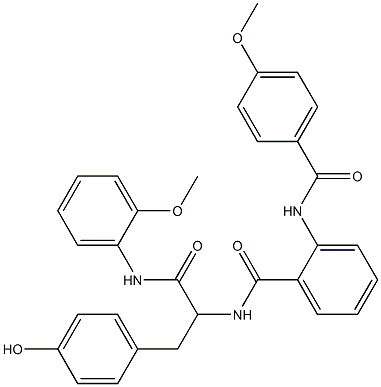 N-[1-(4-hydroxybenzyl)-2-(2-methoxyanilino)-2-oxoethyl]-2-[(4-methoxybenzoyl)amino]benzamide Structure