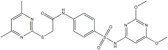 N-(4-{[(2,6-dimethoxy-4-pyrimidinyl)amino]sulfonyl}phenyl)-2-[(4,6-dimethyl-2-pyrimidinyl)sulfanyl]acetamide