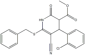 methyl 6-(benzylsulfanyl)-4-(2-chlorophenyl)-5-cyano-2-oxo-1,2,3,4-tetrahydro-3-pyridinecarboxylate Structure