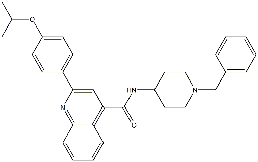 N-(1-benzyl-4-piperidinyl)-2-(4-isopropoxyphenyl)-4-quinolinecarboxamide Struktur