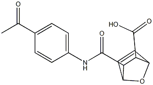 3-[(4-acetylanilino)carbonyl]-7-oxabicyclo[2.2.1]hept-5-ene-2-carboxylic acid Struktur