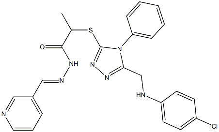 2-({5-[(4-chloroanilino)methyl]-4-phenyl-4H-1,2,4-triazol-3-yl}sulfanyl)-N'-(3-pyridinylmethylene)propanohydrazide