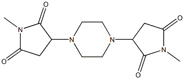 1-methyl-3-[4-(1-methyl-2,5-dioxo-3-pyrrolidinyl)-1-piperazinyl]-2,5-pyrrolidinedione Struktur