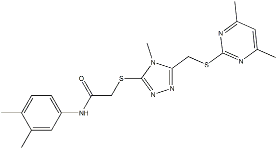 N-(3,4-dimethylphenyl)-2-[(5-{[(4,6-dimethylpyrimidin-2-yl)sulfanyl]methyl}-4-methyl-4H-1,2,4-triazol-3-yl)sulfanyl]acetamide